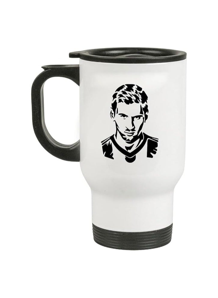 Football Super Hero Messi Printed Travel Coffee Mug - Gift for Football Sports Fan - Travel Mug Gifts for Friends - Image 1