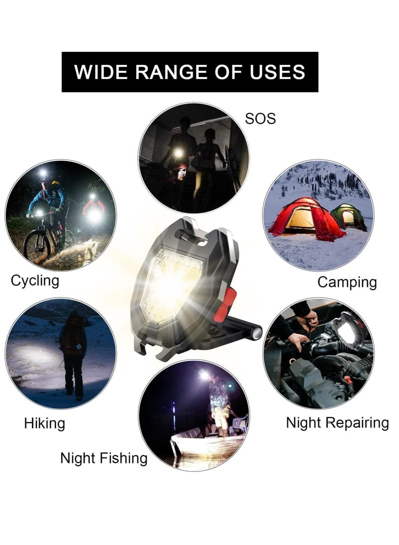 COB Keychain Flashlight Back USB Charging Whistle Lighter for Camping Adventure - Image 5