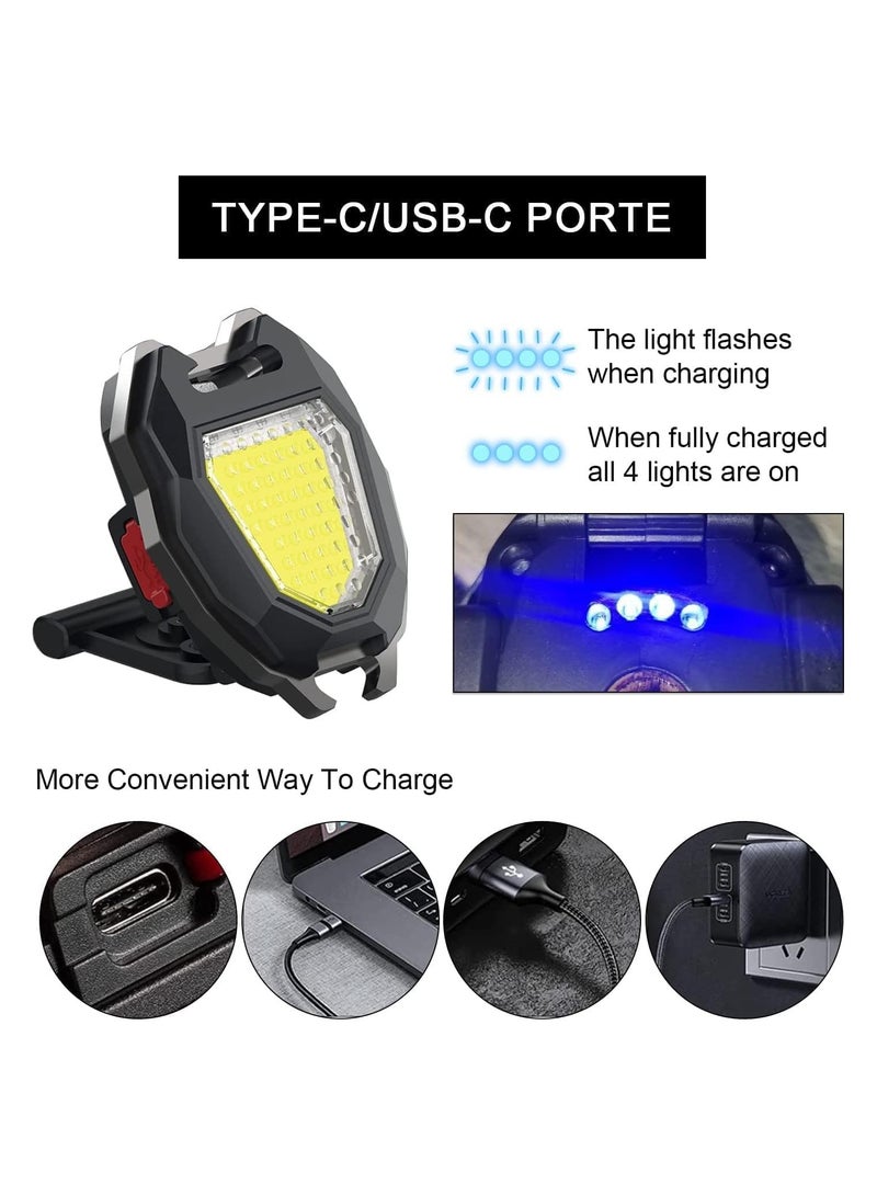COB Keychain Flashlight Back USB Charging Whistle Lighter for Camping Adventure - Image 4