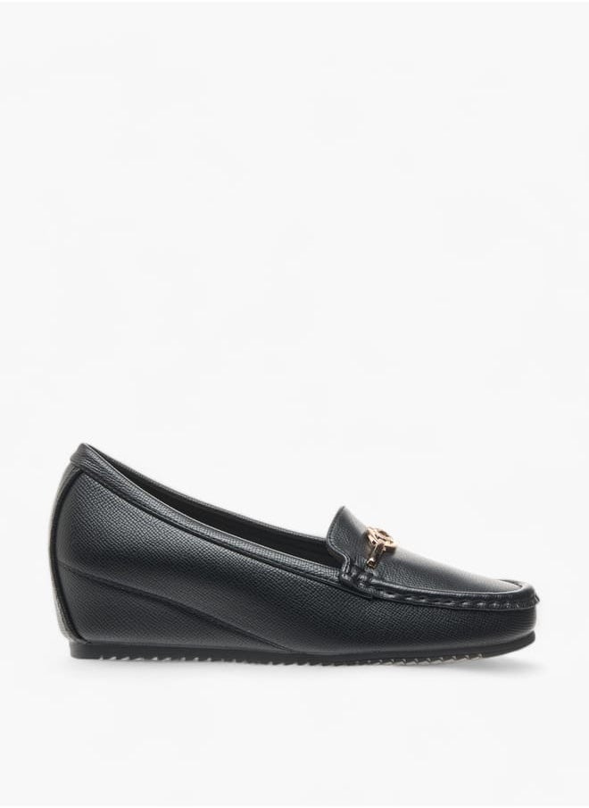Le Confort Women Metal Accent Slip-On Loafers with Wedge Heels  - Image 3