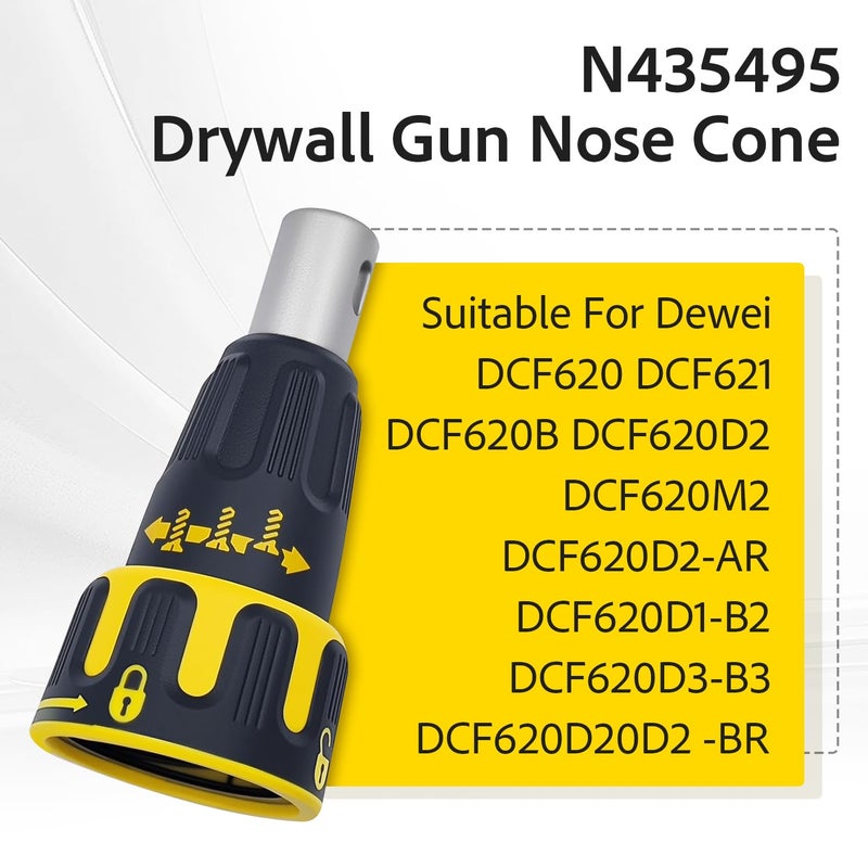 XVRTJ N435495 for DeWalt Drywall Gun Nose Cone DCF620B DCF620D2 DC F620M2 Replacement Cone Assembly - Image 3
