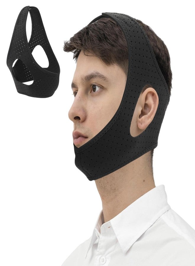 Silbingan حزام ذقن مضاد للشخير للرجال، حزام ذقن قابل للتعديل مضاد للشخير، حزام ذقن للنوم يسمح بمرور الهواء لإبقاء الفم مغلقًا، مصحح للتنفس الفموي وحل للشخير، حزام فك مريح للنوم - Image 1