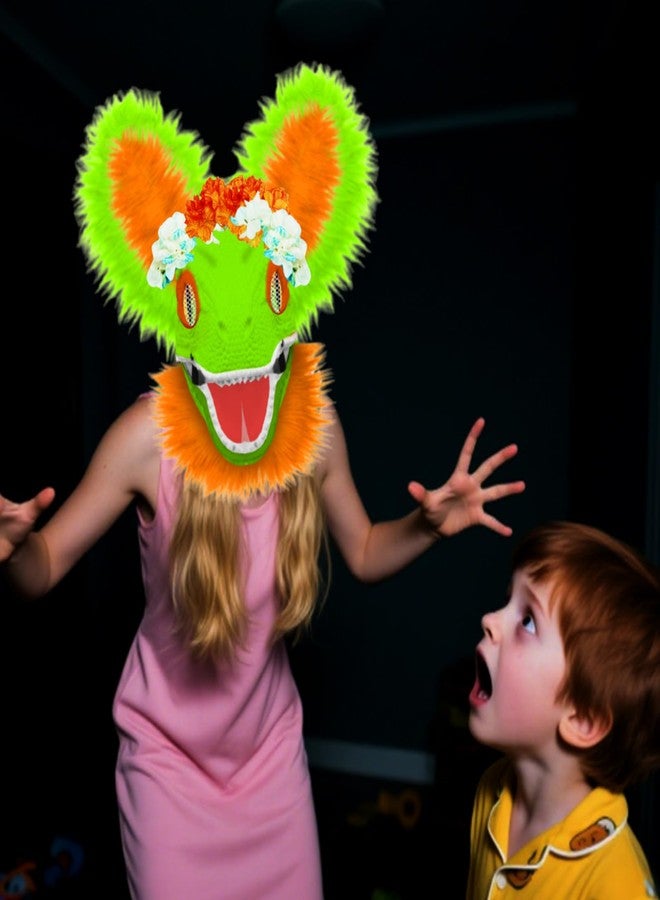 Auch 19 Pcs DIY Dino Mask Kit Dinosaur Masks Furry Therian Dino Costume Sets for Animal Themed Halloween Party (Green) - Image 5