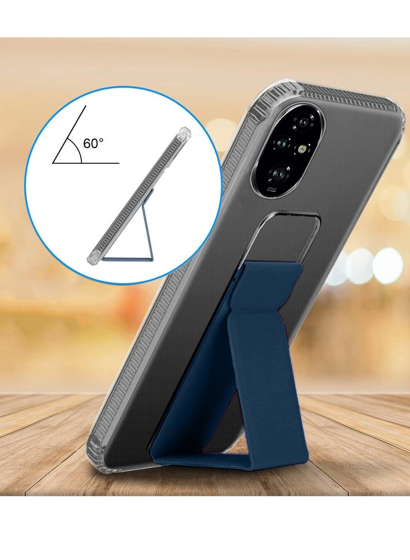 دبليو تيك غطاء وسادة هونر لهاتف Honor 200 Pro 5G 2024 مصنوع من مادة TPU - شفاف/أزرق داكن - Image 3