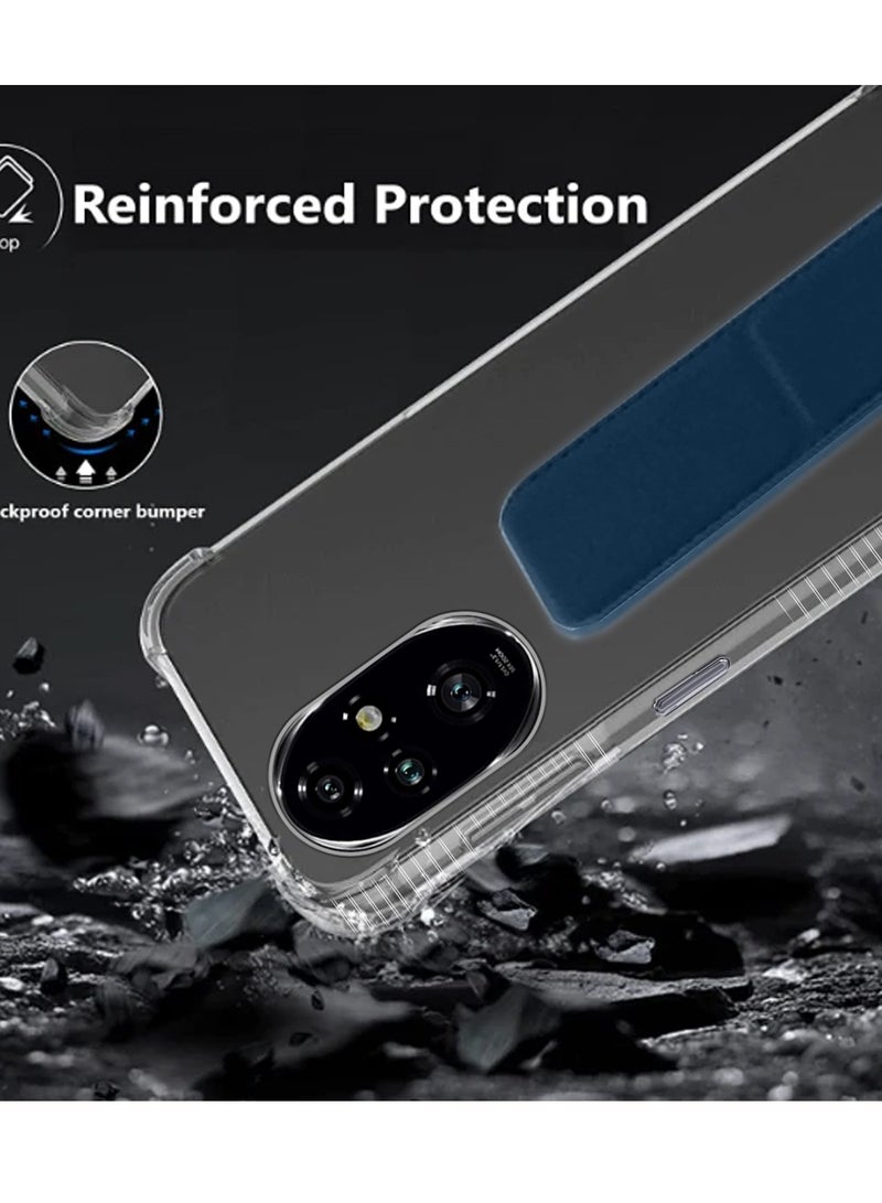 دبليو تيك غطاء وسادة هونر لهاتف Honor 200 Pro 5G 2024 مصنوع من مادة TPU - شفاف/أزرق داكن - Image 4