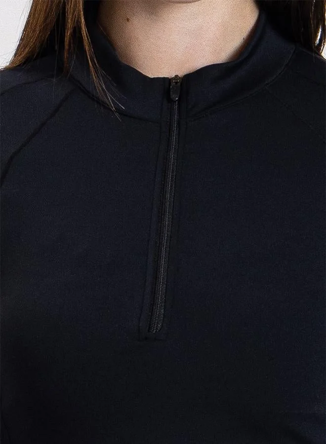 Shapes BLACK SCULPT CROP ZIP-UP TOP for Women | Best Price UAE