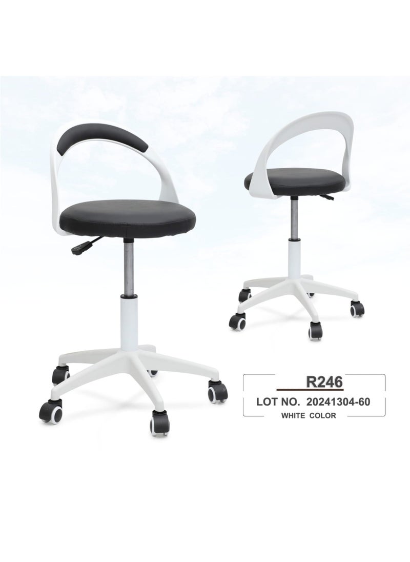 KARNAK Karnak PU Leather Bar Stools Set of 2 Breakfast Chairs Adjustable Swivel Stylish Counter Chairs Gold High Stools for Kitchen Island/Home Bar Color White  - Image 3