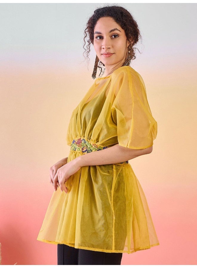 أيه كيه إس تونيك مطرز بياقة مستديرة - Image 3