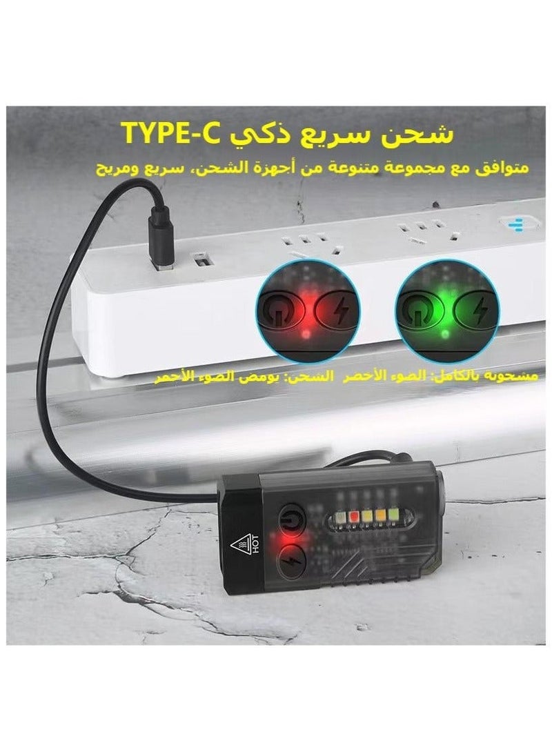 Powerful Mini EDC LED Flashlight, Mutifunction Rechargeable Flashlight with Red Light, 365nm White/Red/UV/Blue/ Warm Side Light, 14 Light Modes, Magnetic Tail, 80DB Beeping, IPX4 Waterproof - Image 5