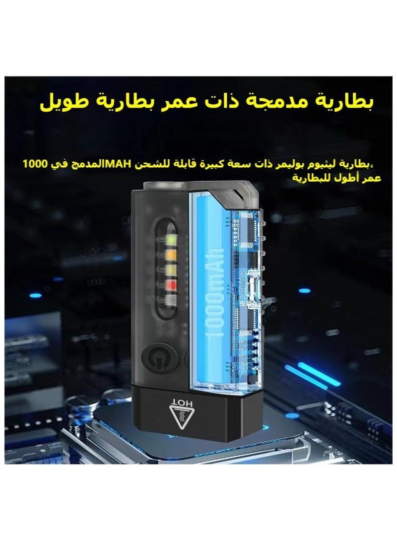 Powerful Mini EDC LED Flashlight, Mutifunction Rechargeable Flashlight with Red Light, 365nm White/Red/UV/Blue/ Warm Side Light, 14 Light Modes, Magnetic Tail, 80DB Beeping, IPX4 Waterproof - Image 4