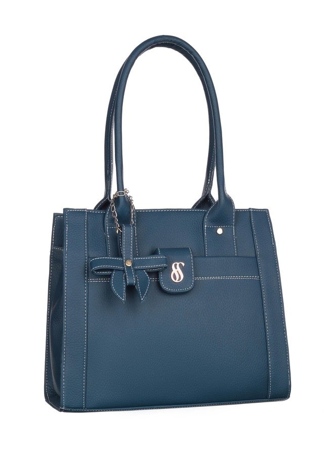 Fostelo Women's Ocean Side Satchel Tote Handbag for Women | Ladies Purse | Stylish Shoulder Bag | Gift For Women | Blue - Image 1