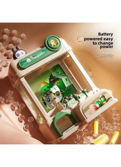 Generic [Tao Doodle] Children's Electric Doll Grab Machine Coin-operated Toy Boy And Girl Clamp Doll Fun Gashapon Machine Gift-Color:[dinosaur Green Gift Box Model] Free 20 Dolls + 10 Gashapon + 10 Coins  - Image 5