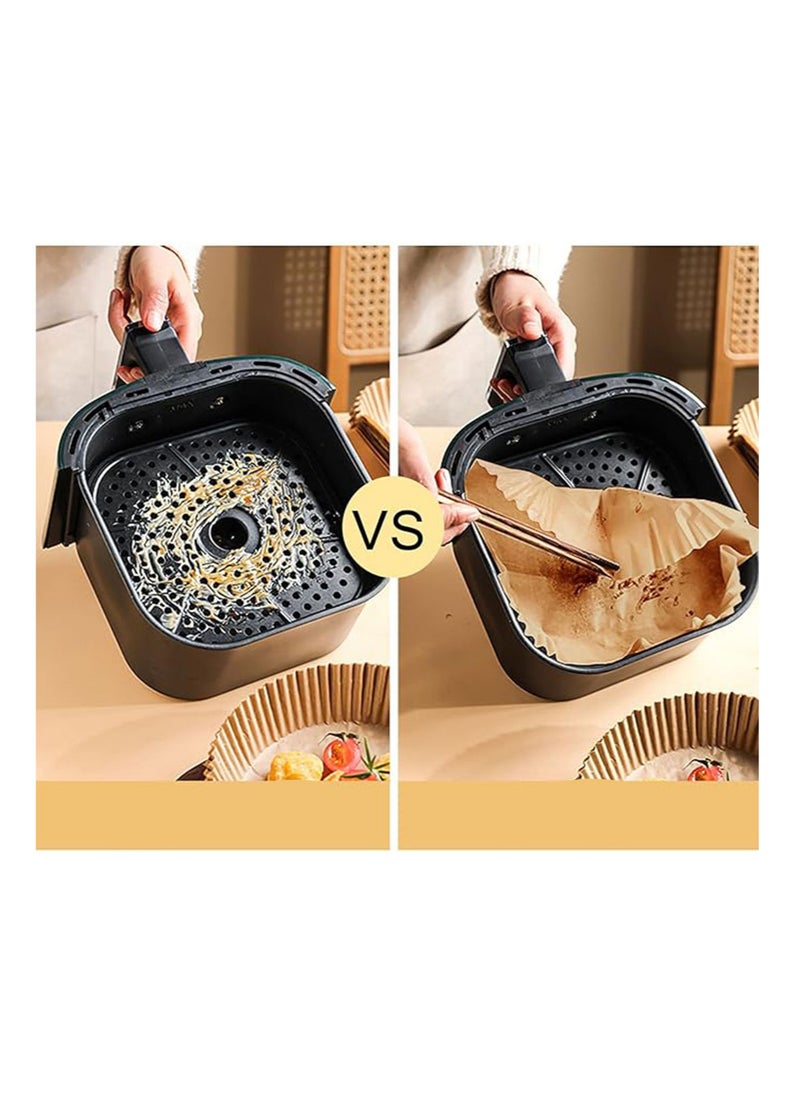 MIBRU - 200pcs Air fryer paper food plate liner brown 20x20cm - Image 1