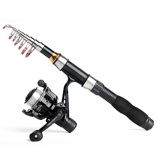 mouhike Telescopic Fishing Rod Reel Full Kit Fishing Line Lures for Beginner All-in-One 1.7M/5.58FT Light-Weight Fishing Rod+Spinning Reel+Line+Lures Set+Carry Bag for Kids Youth Outdoor Travel Bass Trout - Image 5