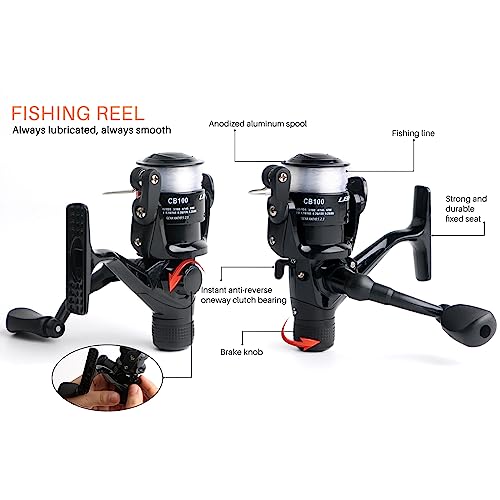 mouhike Telescopic Fishing Rod Reel Full Kit Fishing Line Lures for Beginner All-in-One 1.7M/5.58FT Light-Weight Fishing Rod+Spinning Reel+Line+Lures Set+Carry Bag for Kids Youth Outdoor Travel Bass Trout - Image 4