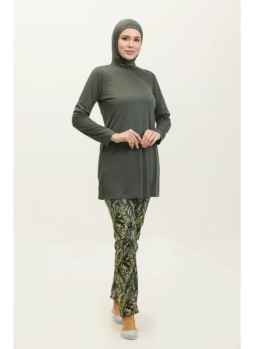 Sefa Merve Modest Swimsuit 2402-01 Khaki