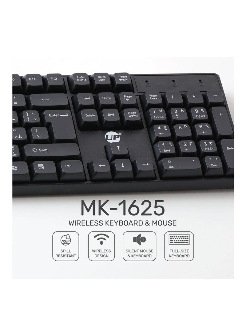UP MK-1625 Wireless Keyboard and Mouse Combo – English/Arabic Layout - Image 5