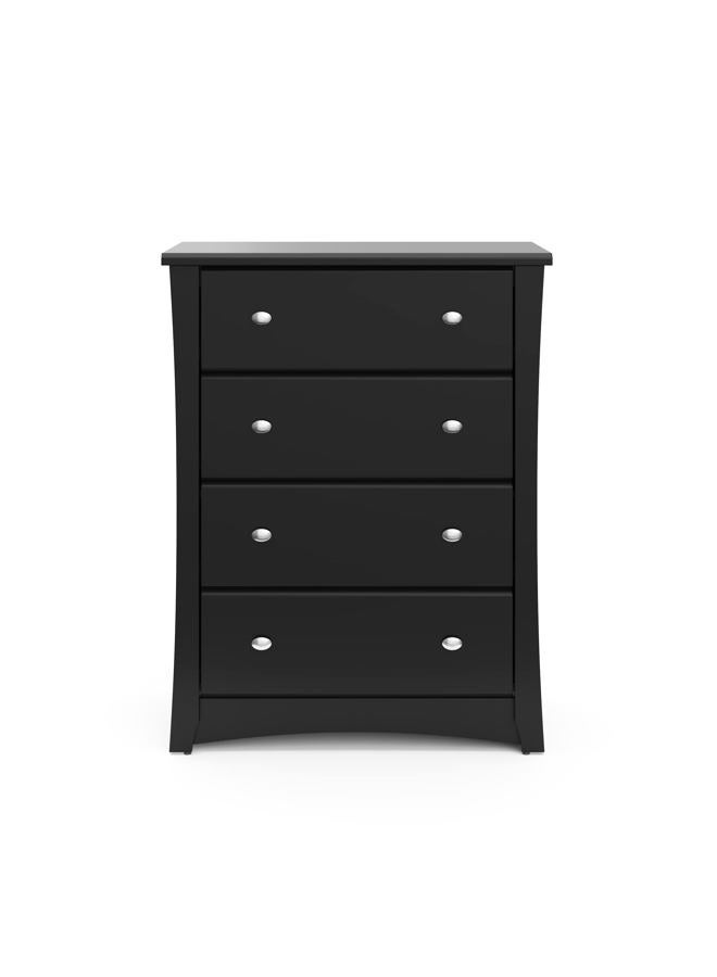 Storkcraft Crescent 4 Drawer Dresser (Black) – Dresser for Kids Bedroom, Nursery Dresser Organizer, Chest of Drawers for Bedroom with 4 Drawers, Universal Design for Children's Bedroom - Image 3