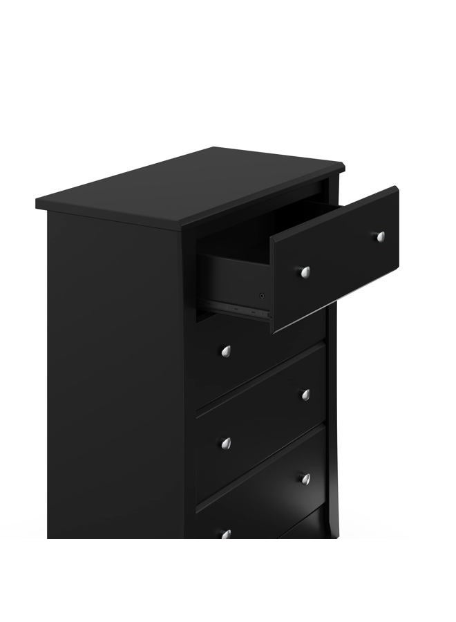 Storkcraft Crescent 4 Drawer Dresser (Black) – Dresser for Kids Bedroom, Nursery Dresser Organizer, Chest of Drawers for Bedroom with 4 Drawers, Universal Design for Children's Bedroom - Image 4