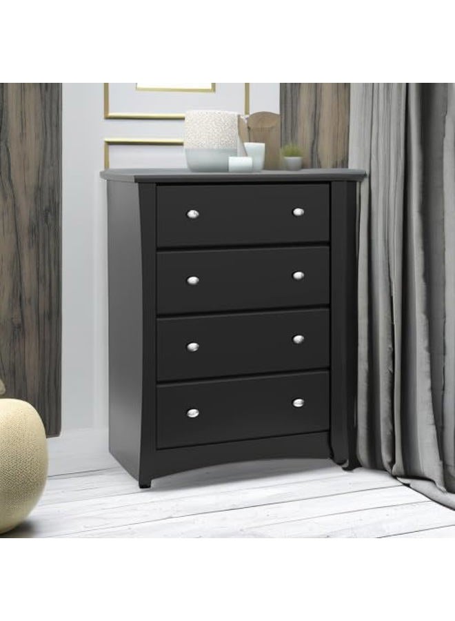 Storkcraft Crescent 4 Drawer Dresser (Black) – Dresser for Kids Bedroom, Nursery Dresser Organizer, Chest of Drawers for Bedroom with 4 Drawers, Universal Design for Children's Bedroom - Image 5