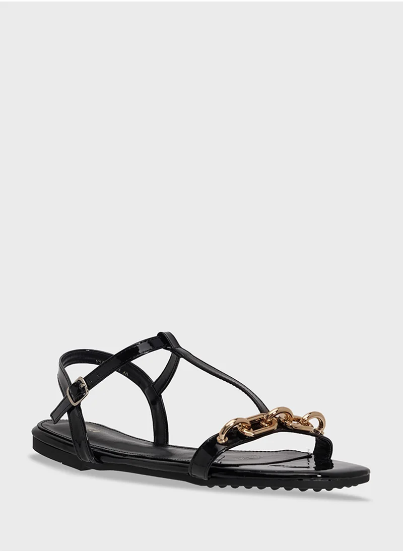 ELLA Flat Sandal With Anke Strap