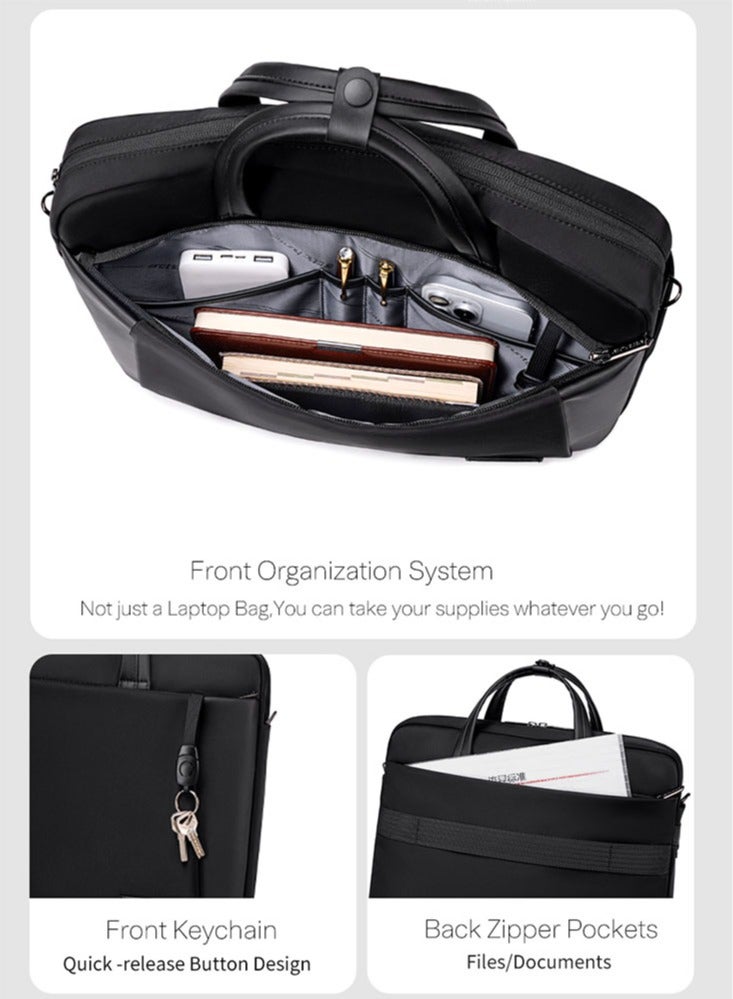 ARCTIC HUNTER Laptop Bag Business Briefcase, Durable School Office Bag Laptop Suitcase for Men, Black - Image 5
