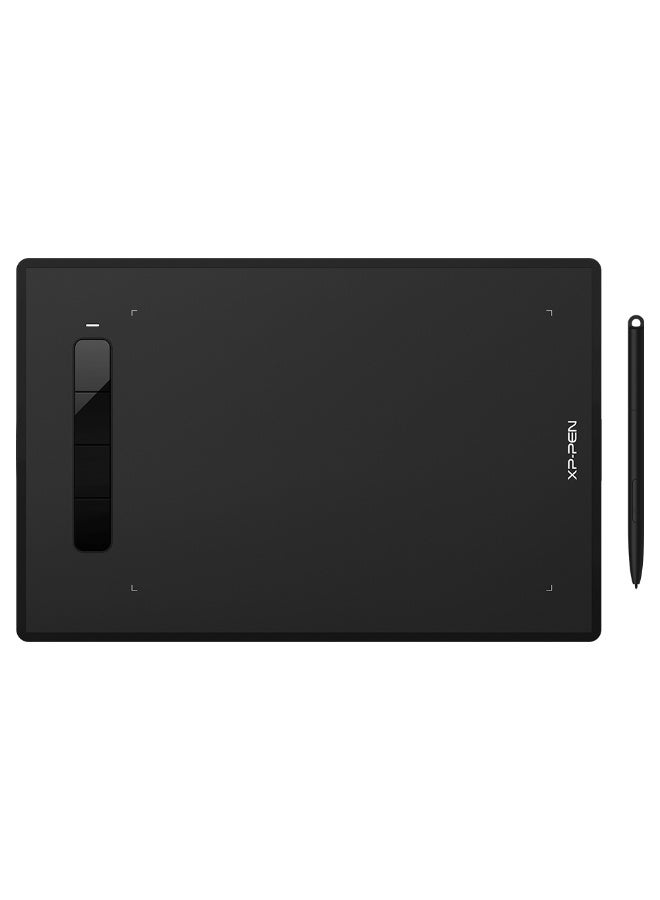 إكس بي بن جهاز لوحي للرسم الرسومي XP Pen Star G960S مقاس 9 × 6 بوصة مع 8192 مستوى حساسية للضغط ودعم الإمالة وقلم سلبي و4 مفاتيح اختصار، متوافق مع أنظمة التشغيل Windows وMac وAndroid وChrome OS باللون الأسود - Image 1