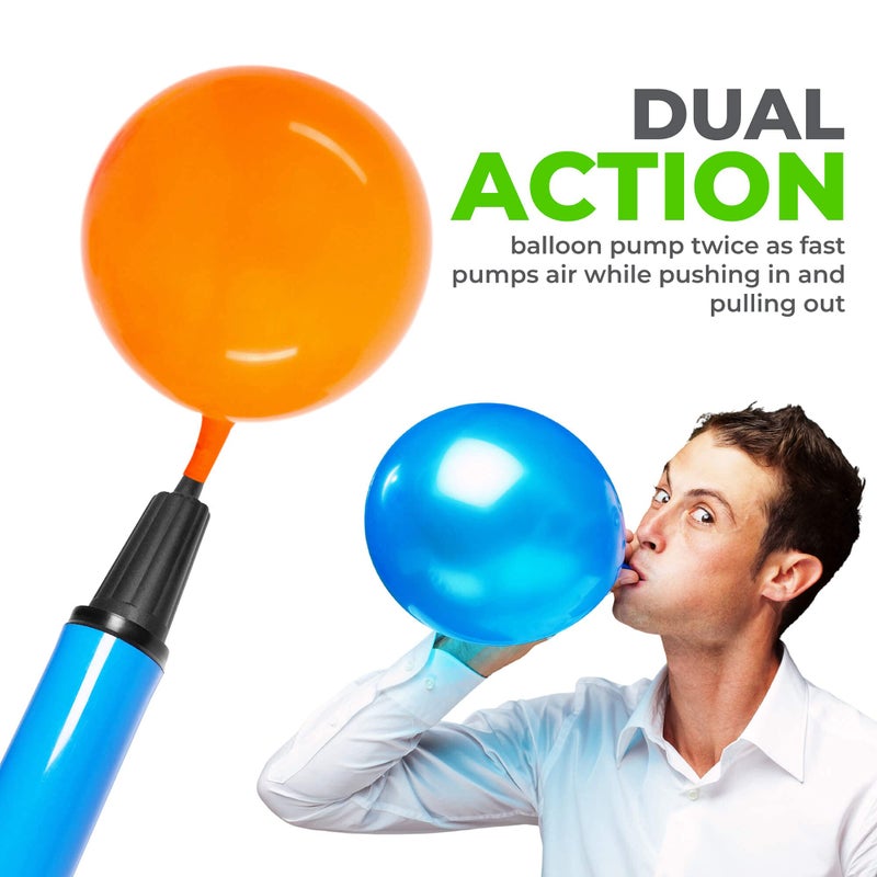 TIALLY Hand Air Pump for Balloons - 9" Portable Manual Balloon Pump, Mini Hand Pump for Inflatables, Pool Floats, Party Garlands, Exercise and Yoga Balls - Image 2