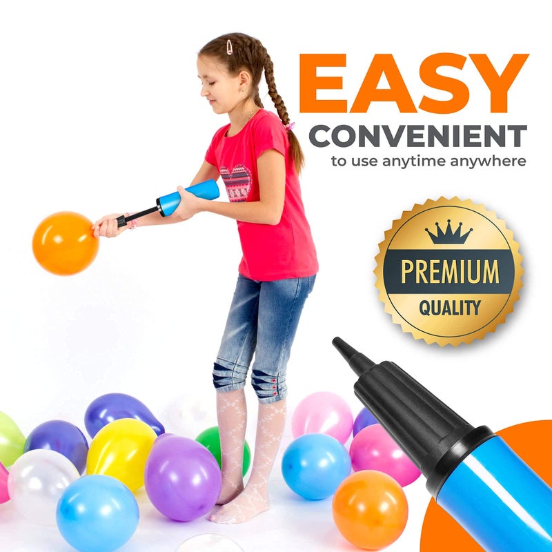 TIALLY Hand Air Pump for Balloons - 9" Portable Manual Balloon Pump, Mini Hand Pump for Inflatables, Pool Floats, Party Garlands, Exercise and Yoga Balls - Image 3