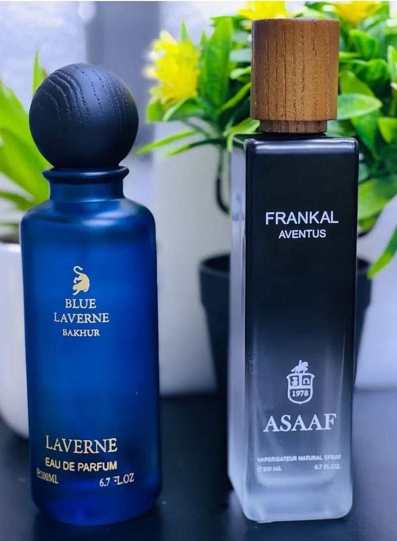 asaaf frankal aventus 200ml and blue laverne bakhur 200ml edp