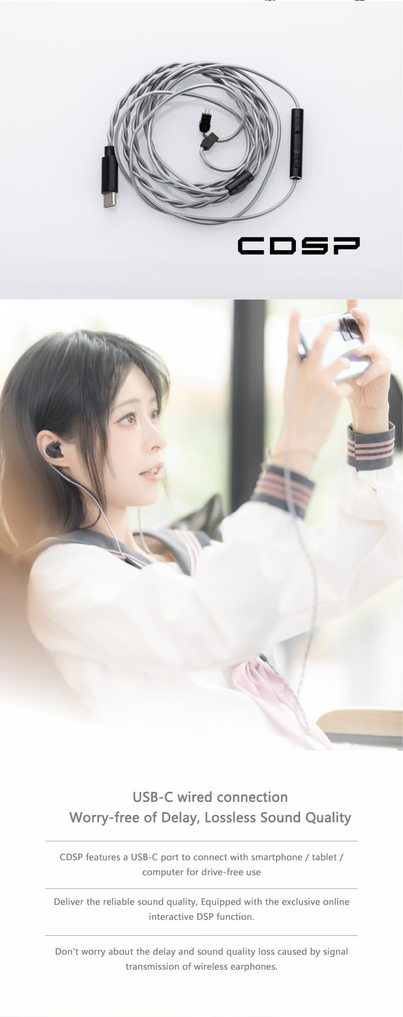 Moondrop CDSP New Online Interactive DSP USB-C Earphone Upgrade Cable for Portable Wired HiFi Earphone - Image 4