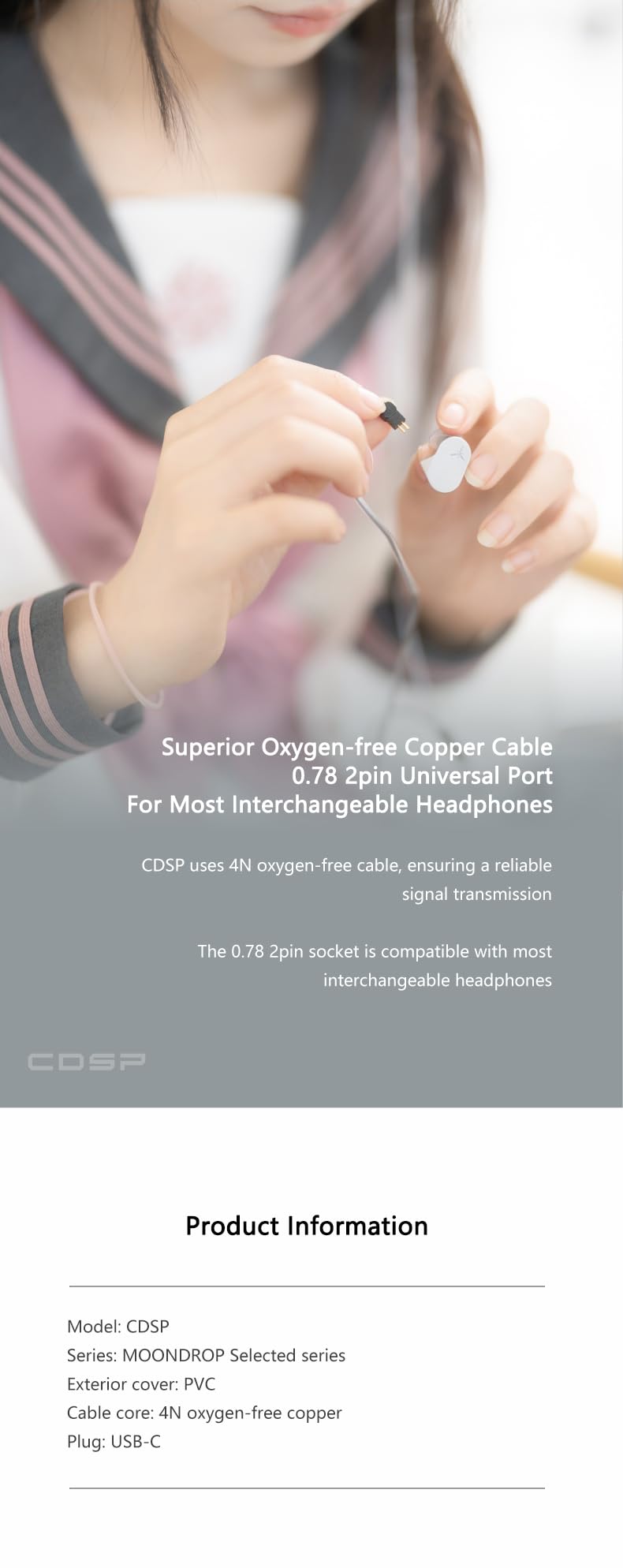 Moondrop CDSP New Online Interactive DSP USB-C Earphone Upgrade Cable for Portable Wired HiFi Earphone - Image 5