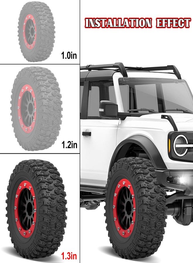 OGUNKE عجلات OGRC 1.3 مع إطارات مطاطية لجميع التضاريس لسيارة TRX4M SCX24 RC كراولر - 66 * 25 مم (C-أسود) - Image 2