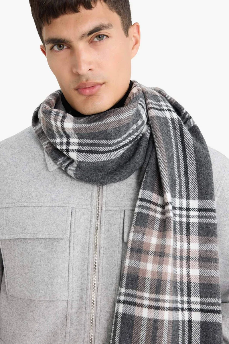 ديفاكتو Man Plaid Neck Scarf
