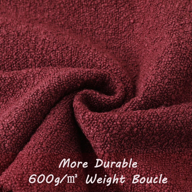 FUTEI حزمة futei من 2 burgundy boucle لهجة الزخرفة وسادة رمي وسادة 26 × 26 بوصة ناعمة صلبة صلبة من وسادة اليورو شمس ديكور المنزل للأريكة غرفة المعيشة سرير الأريكة - Image 2