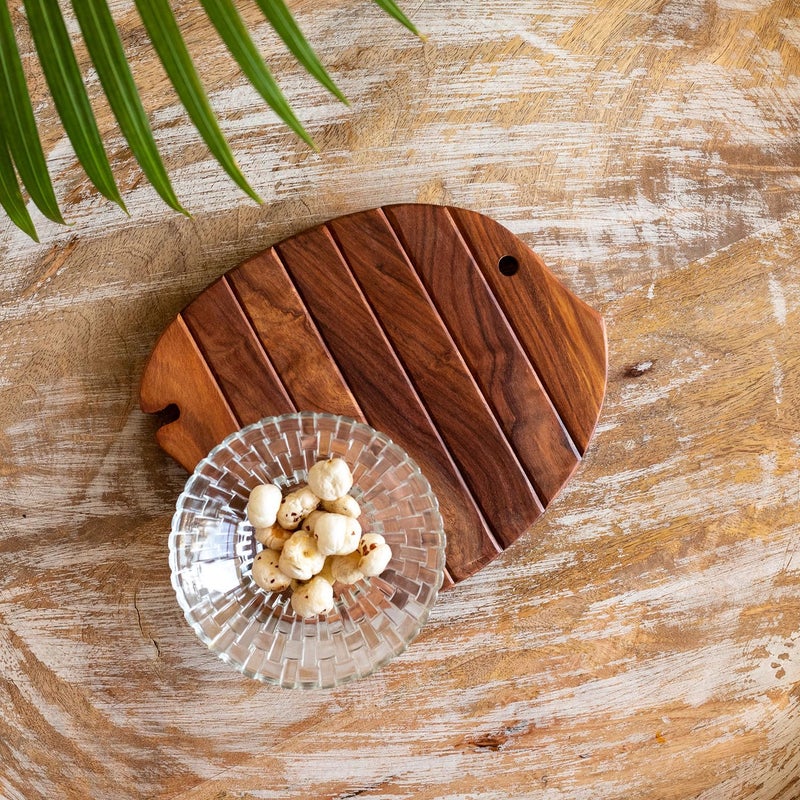 ExclusiveLane 'Abstract Extendable Fish' Wooden Trivet for Dining Table | Handcrafted trivets for hot pots Trivets for Kitchen Tableware (Sheesham Wood, Brown) - Image 1