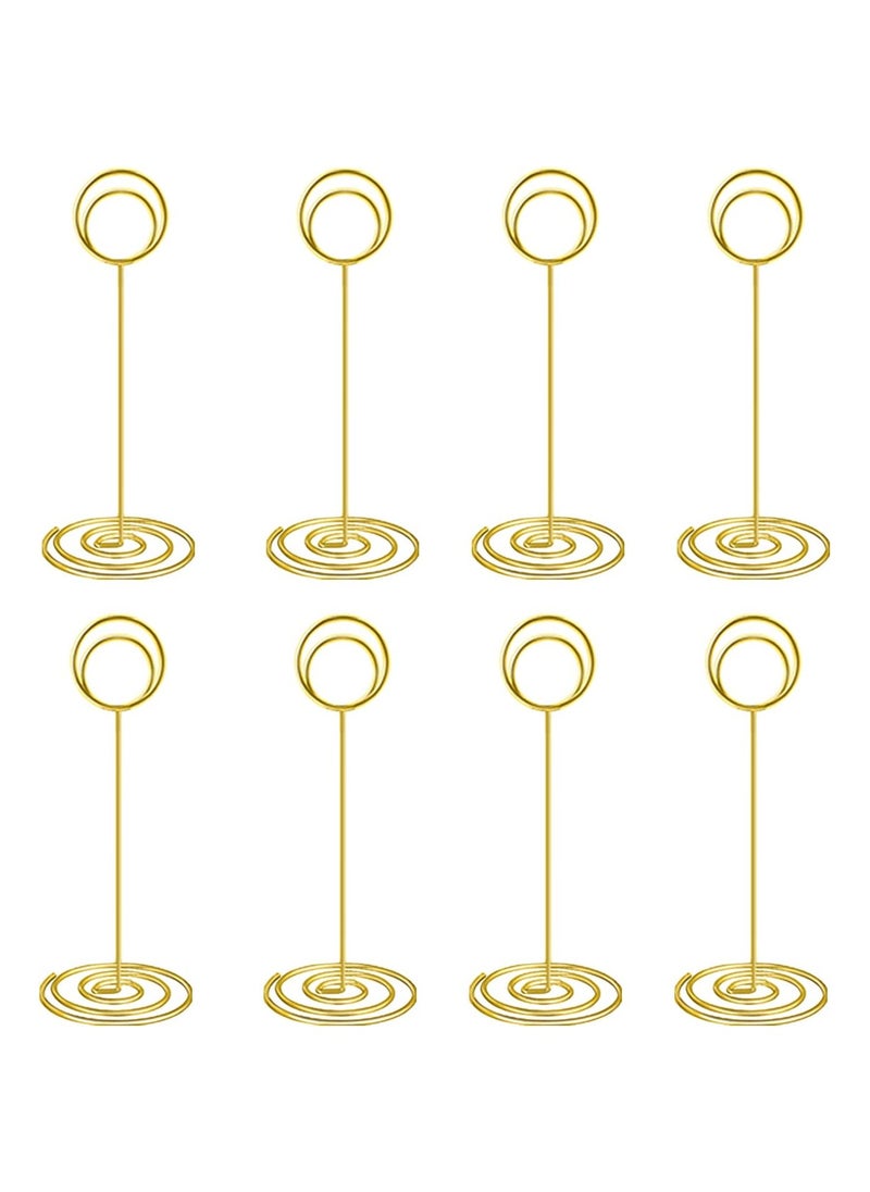 SYOSI - 8 Pcs Place Card Holder Memo Clip Photo Table Number Gold Holder, Stand, Paper Menu Stand - Image 1