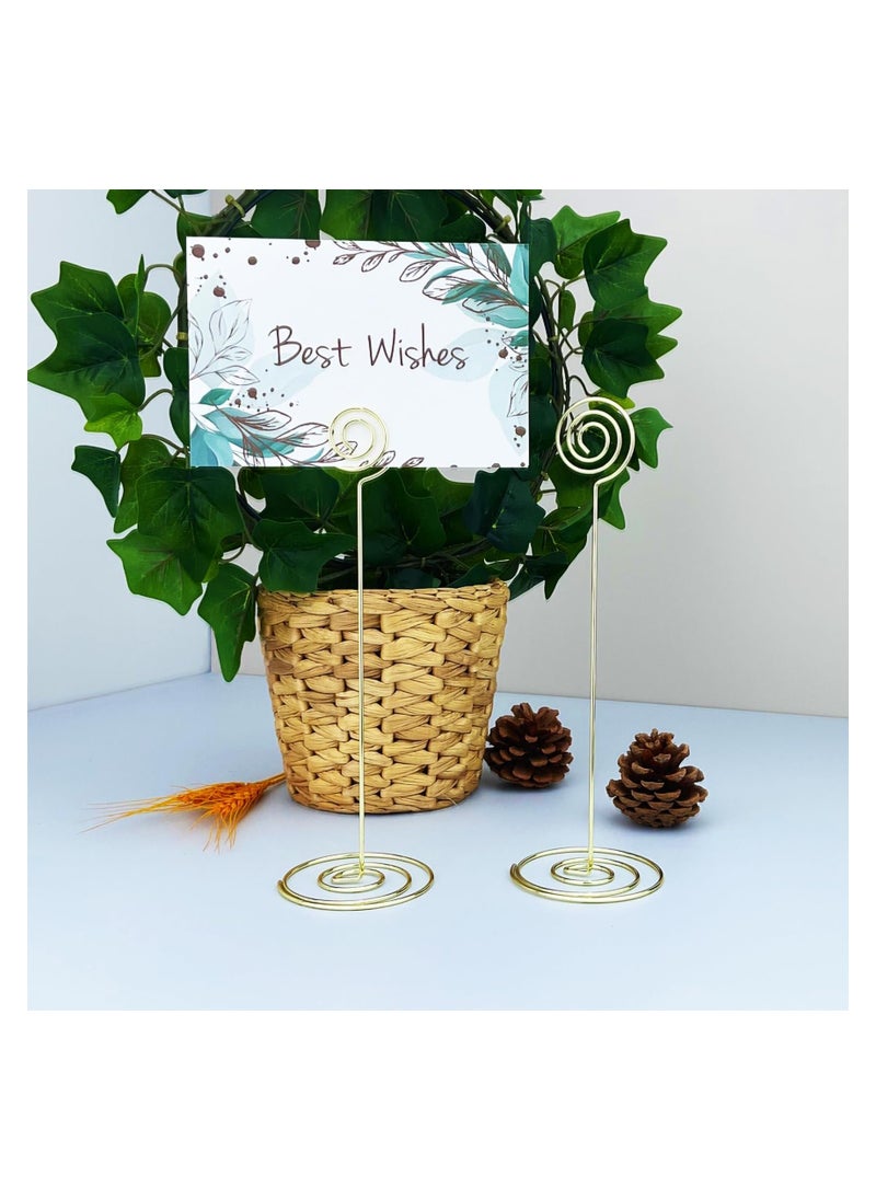 SYOSI - 8 Pcs Place Card Holder Memo Clip Photo Table Number Gold Holder, Stand, Paper Menu Stand - Image 1