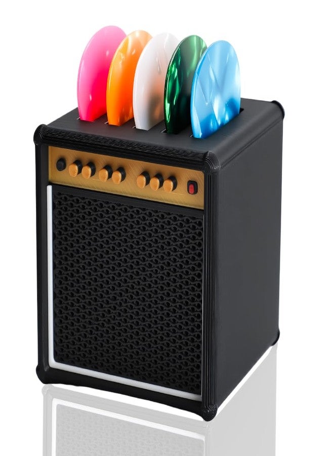 HETOETF Guitar Picks Holder Box, Amp Speaker Pick Holder with 5 Celluloid Guitar Picks, Guitar Pick Storage Box Set for Guitar, Bass, Ukulele Players - Image 1