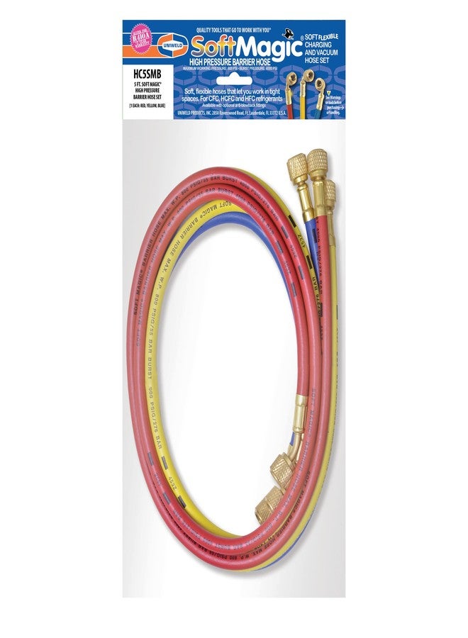 Uniweld HC5SMB Hose Set 5' Soft Magic Barrier Rd, Yl, Bl, Red - Image 3