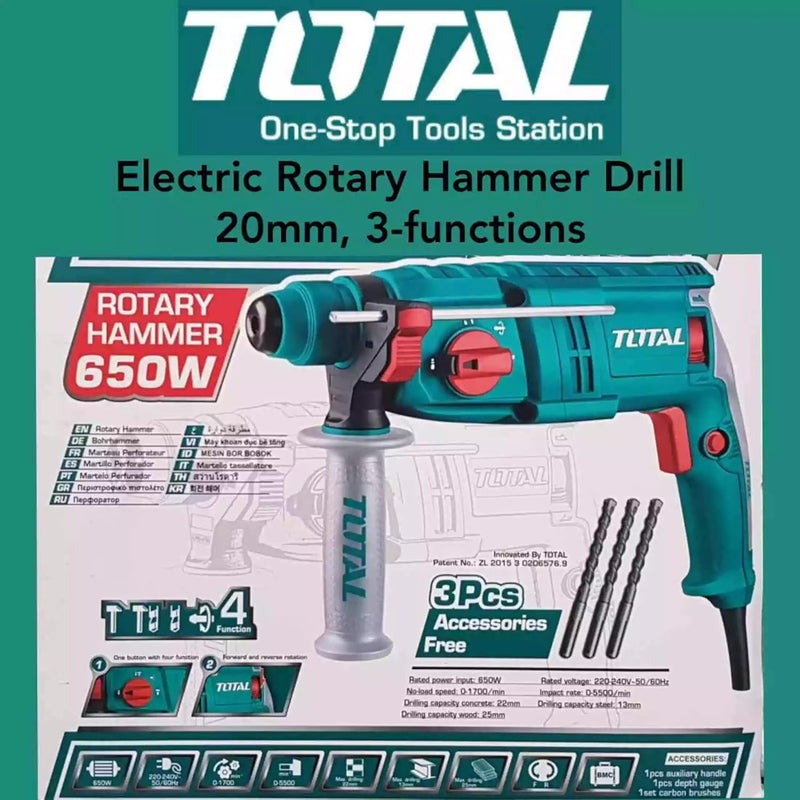 TOTAL Rotary Hammer 26Mm 800W - Th308268 (Heavy Duty) - Image 3