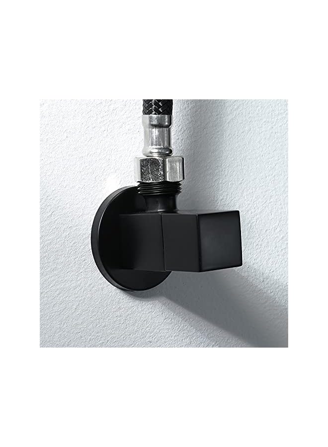 The Bros Angle Stop Valve Brass G1/2" Shut Off Valve Square Water Control Valve Faucet Valve For Bathroom Toilet Bidet Shower Triangle Valve,Black - Image 3