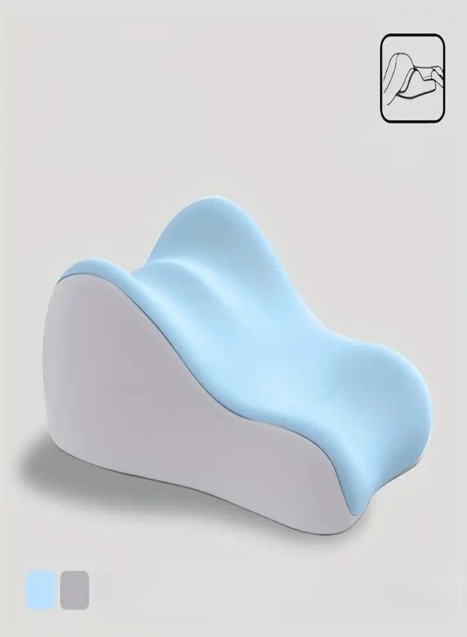 ارواق وسادة سرير مريحة من إسفنج الذاكرة للنوم على البطن وللأزواج - دعم للأمومة، وسادة للقراءة، إغلاق بسحاب، غطاء من البوليستر المنسوج - غسيل يدوي فقط، أزرق سماوي - Image 1