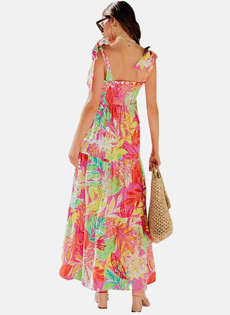YUNIQEE Floral Smocked Maxi Dress