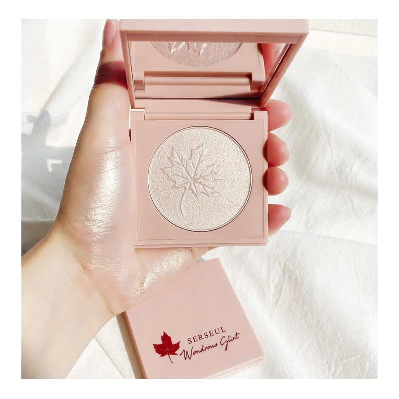 Highlighter Makeup Palette Highlighter Powder Glossy Glitter Highlight Makeup Palette come with mirror Whtie Champagne