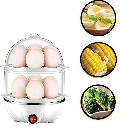 TERXA TERXA Egg Boiler 14 Egg Poacher For SteamingCookingBoilingFrying Electric Automatic Egg Cooker Portable Double Layer Steamer Kitchen Tool Accessories Pack of 1Multicolor  - Image 4