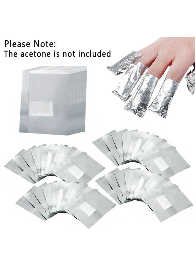 Rvetol 400Pcs Nail Polish Remover Gel Nail Foil Wraps Aluminium Soak Off Foils Cotton Pads Gel Nail Polish Wraps Removal Tool Kit Finger Nail Polish Remover with Lint Free Lager Cotton Pad - Image 2
