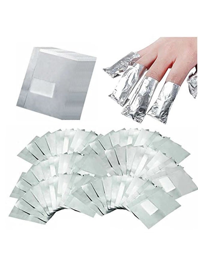 Rvetol 400Pcs Nail Polish Remover Gel Nail Foil Wraps Aluminium Soak Off Foils Cotton Pads Gel Nail Polish Wraps Removal Tool Kit Finger Nail Polish Remover with Lint Free Lager Cotton Pad - Image 1