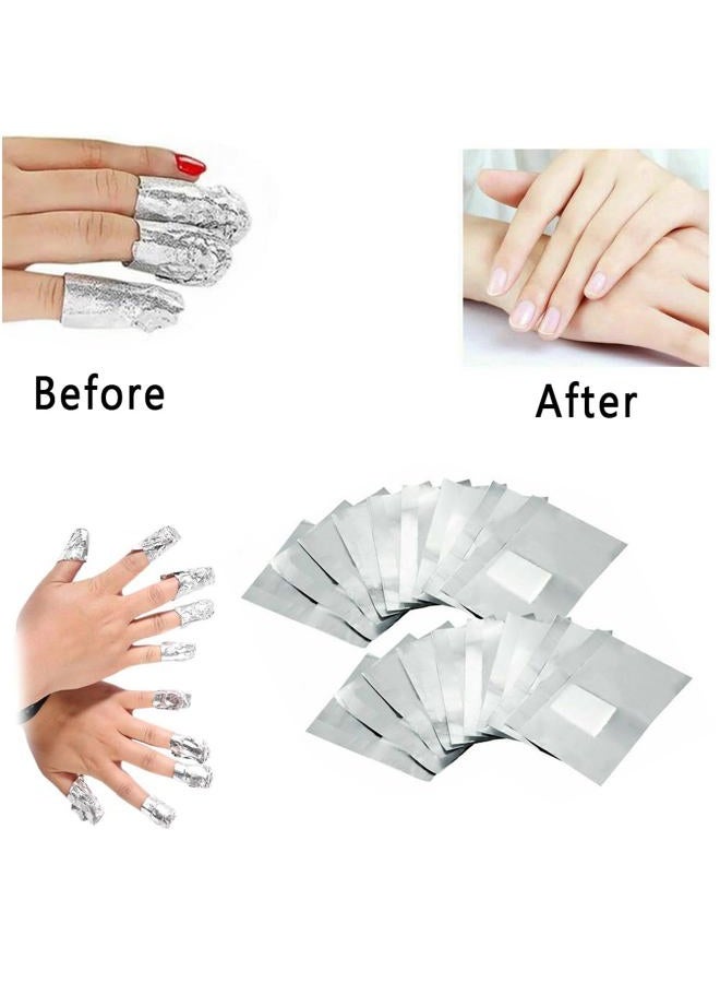 Rvetol 400Pcs Nail Polish Remover Gel Nail Foil Wraps Aluminium Soak Off Foils Cotton Pads Gel Nail Polish Wraps Removal Tool Kit Finger Nail Polish Remover with Lint Free Lager Cotton Pad - Image 4