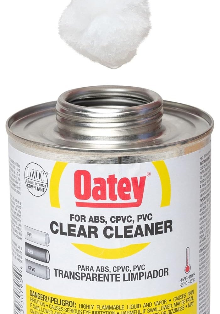 Oatey 16 oz Clear Cleaner for ABS, CPVC, and PVC Pipes - Image 2